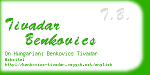 tivadar benkovics business card